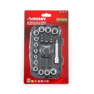 Husky 3/8 in. Drive Palm Ratchet and Socket Set (30-Piece)