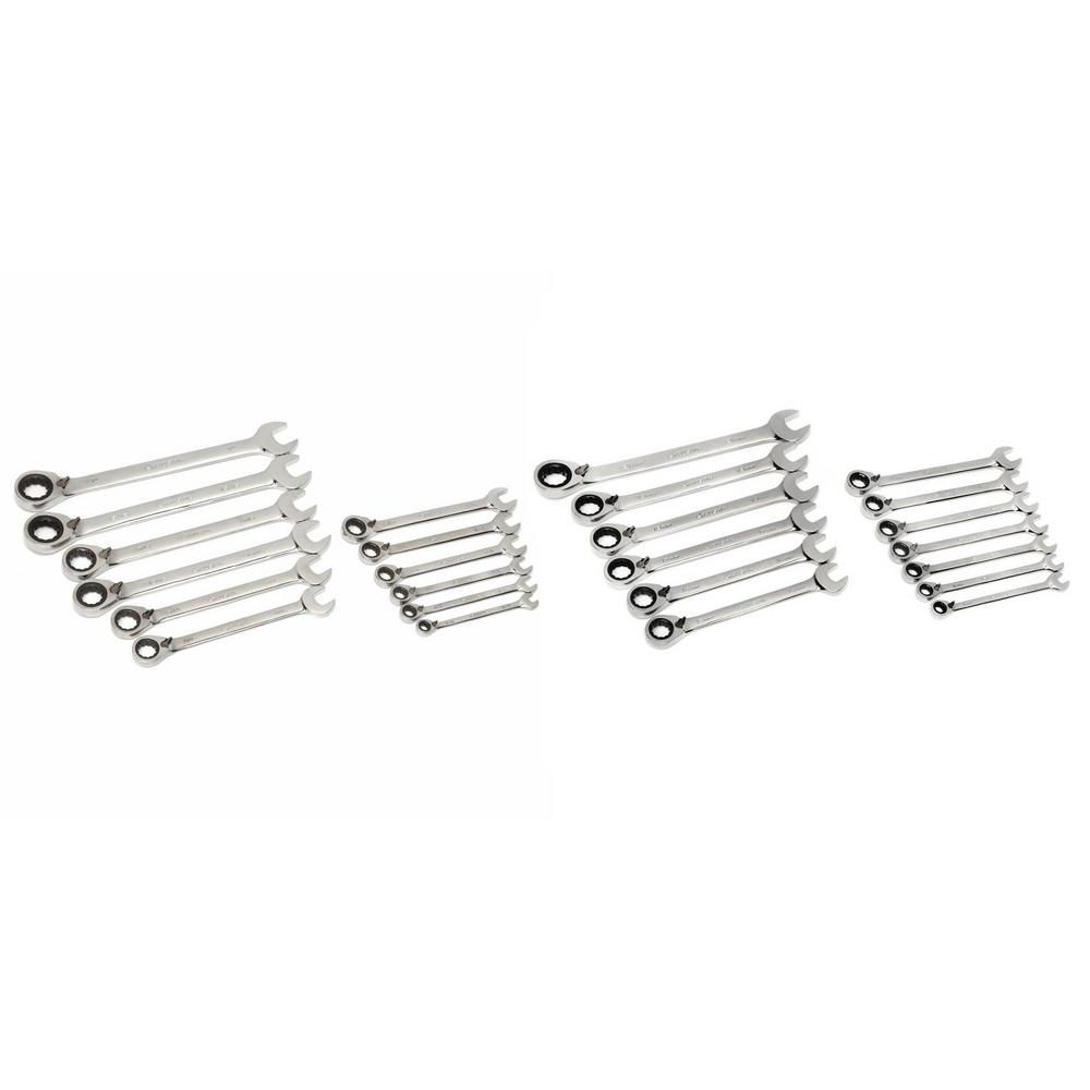 Husky Master Metric and SAE Reversible Ratcheting Wrench Set (25-Piece)