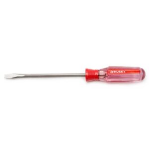 Husky 1/4 in. x 6 in. Square Shaft Standard Slotted Screwdriver