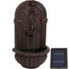 Sunnydaze Decor Florence Iron Lead Finish Solar Outdoor Wall Fountain