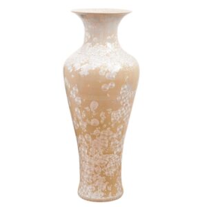 Two's Company 41 1/4 in. High Classic Ivory Colored Porcelain Urn with Mother of Pearl Effect