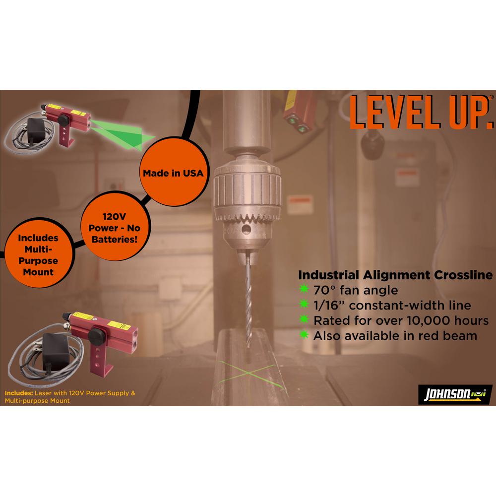 Johnson 110-Volt AC Green Industrial Alignment Cross-Line Laser Level
