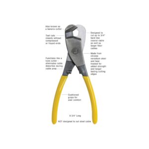 Jonard Hardline COAX and Fiber Cable Cutter, Up to 3/4 in. Dia