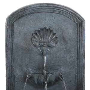 Sunnydaze Decor Seaside Resin Lead Solar Outdoor Wall Fountain with Battery Backup