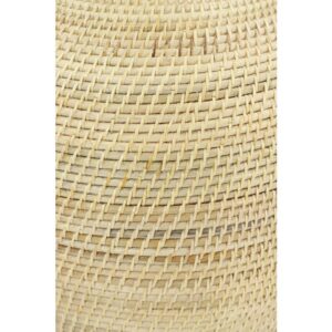 LITTON LANE Large Decorative Handwoven Natural Beige Bamboo Vase