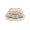 LITTON LANE Silver Iron Round Cake Stands with Round Crystal Beads Edge Detailing and Ball Feet (Set of 3)