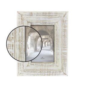 LITTON LANE 1-Opening 7 in. x 9 in. White Patina Picture Frame