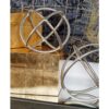 LITTON LANE Round Aluminum Ring Decorative Orbs in Silver (Set of 2)