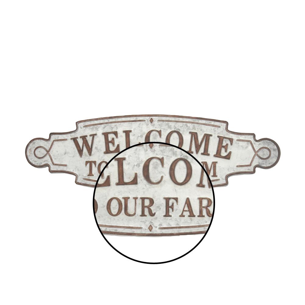LITTON LANE 36 in. x 11 in. "Welcome to Our Farm" Metal Wall Sign