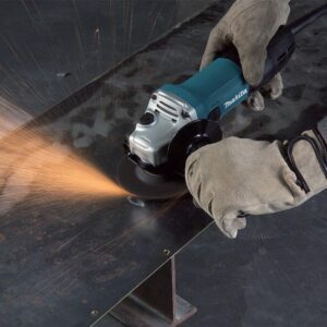 Makita 6 Amp Corded 4 in. Lightweight Angle Grinder with Grinding Wheel, Wheel Guard Side Handle Hard Case