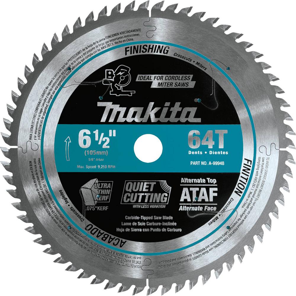 Makita 6-1/2 in. 64T Carbide-Tipped Ultra-Thin Kerf Saw Blade
