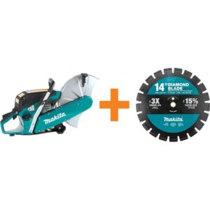 Makita 14 in. 61 cc Gas Saw with bonus 14 in. Segmented Rim Dual Purpose Diamond Blade