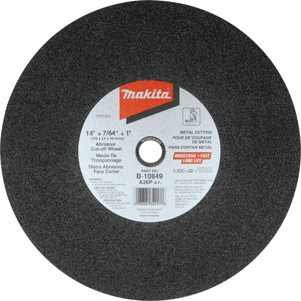 Makita 14 in. x 7/64 in. x 1 in. Abrasive Cut-Off Wheel (25-Pack)