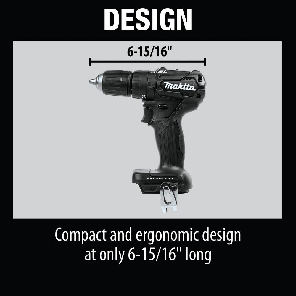 Makita 18-Volt LXT Lithium-Ion Sub-Compact Brushless Cordless 1/2 in. Hammer Driver Drill (Tool Only)