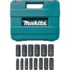 Makita 1/2 in. 6-Point Fractional Deep Impact Socket Set (14-Piece)