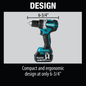 Makita 18-Volt LXT Lithium-Ion Compact Brushless Cordless 1/2 in. Driver-Drill Kit with Two 5.0 Ah Batteries, Charger, Bag