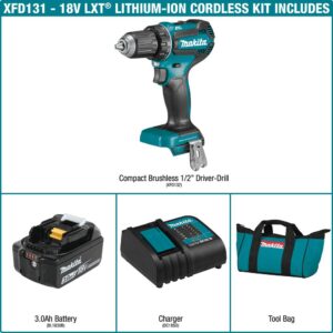 Makita 18-Volt LXT Lithium-Ion Brushless Cordless 1/2 in. Driver-Drill Kit, 3.0Ah