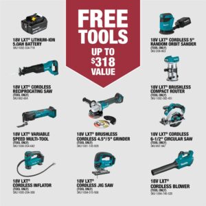 Makita 18-Volt LXT 4.0 Ah Battery and Rapid Optimum Charger Starter Pack with Bonus 18V LXT 5 in. Random Orbit Sander