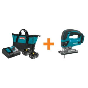 Makita 18-Volt LXT 4.0 Ah Battery and Rapid Optimum Charger Starter Pack with Bonus 18-Volt LXT Cordless Jig Saw (Tool-Only)