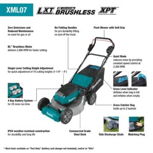 Makita 21 in. 18-Volt X2 (36-Volt) LXT Lithium-Ion Cordless Walk Behind Push Lawn Mower Kit with 4 Batteries (5.0 Ah)