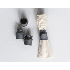 3R Studios 2 in. W x 1.5 in. H Silver Galvanized Metal Vintage Milk Can Shaped Napkin Rings (Set of 4)