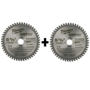 Milwaukee 5-3/8 in. x 30 Teeth Ferrous and 5-3/8 in. x 50 Teeth Non-Ferrous Metal Cutting Circular Saw Blade Set (2-Pack)