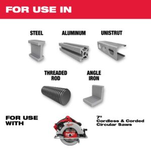 Milwaukee 7 in. x 40 Carbide Teeth Metal Cutting Circular Saw Blade