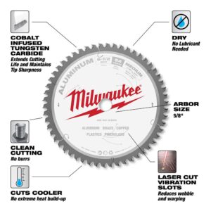 Milwaukee 6-1/2 in. x 54 Carbide Teeth Aluminum Cutting Circular Saw Blade