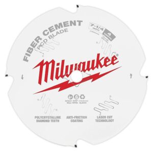 Milwaukee 7-1/4 in. x 4-ToothPolycrystalline Diamond (PCD) Tipped Fiber Cement Cutting Saw Blade