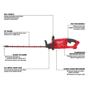 Milwaukee M18 FUEL 18-Volt Lithium-Ion Brushless Cordless Hedge Trimmer W/ M18 5.0Ah Battery
