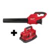 Milwaukee M18 FUEL 120 MPH 450 CFM 18-Volt Lithium-Ion Brushless Cordless Handheld Blower W/ M18 6-Port Sequential Battery Charger