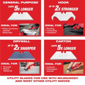 Milwaukee FASTBACK Folding Utility Knife with Blade Storage and General Purpose Blade
