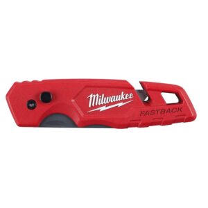 Milwaukee FASTBACK Folding Utility Knife with Blade Storage and General Purpose Blade