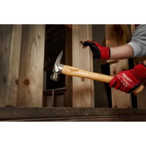 Milwaukee 19 oz. Wood Milled Face Hickory Framing Hammer with Hammer Loop