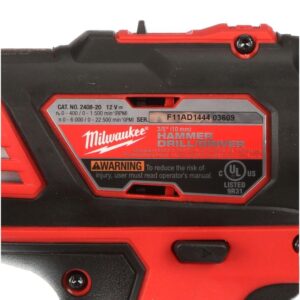 Milwaukee M12 12-Volt Lithium-Ion Cordless 3/8 in. Hammer Drill/Driver (Tool-Only)