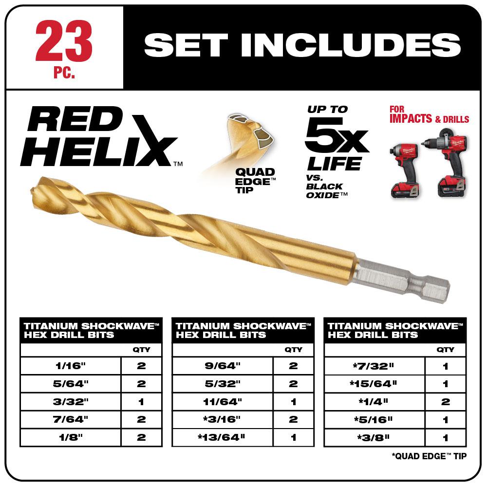 Milwaukee Hole Dozer Electricians Bi-Metal Hole Saw Set with SHOCKWAVE IMPACT DUTY Titanium Drill Bit Set (42-Piece)