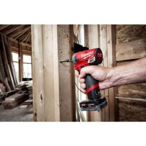 Milwaukee M12 FUEL SURGE 12-Volt Lithium-Ion Brushless Cordless 1/4 in. Hex Impact Driver Compact Kit with M12 Flood Light