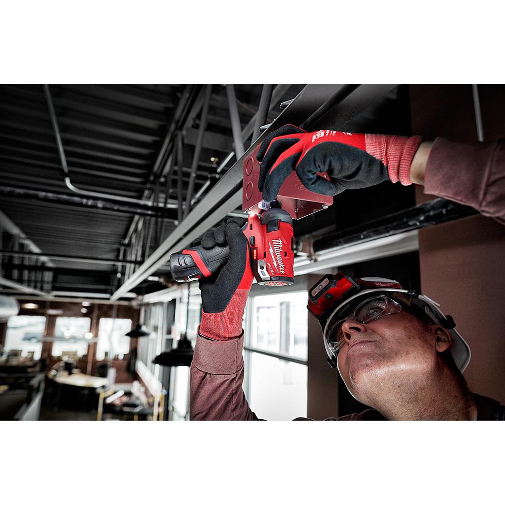 Milwaukee M12 FUEL SURGE 12-Volt Lithium-Ion Brushless Cordless 1/4 in. Hex Impact Driver Compact Kit with M12 Flood Light