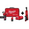 Milwaukee M12 FUEL SURGE 12-Volt Lithium-Ion Brushless Cordless 1/4 in. Hex Impact Driver Compact Kit w/ M12 3/8 in. Ratchet
