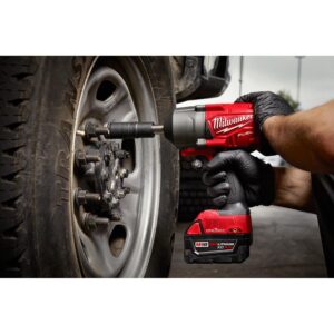 Milwaukee M18 ONE-KEY FUEL 18-Volt Lithium-Ion Brushless Cordless 1/2 in. Impact Wrench with Extended Anvil Kit with 2 Batteries
