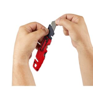 Milwaukee FASTBACK Folding Utility Knife with Blade Storage and 50-Pack General Purpose Utility Blade Set