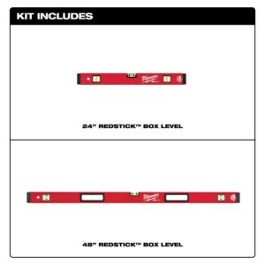 Milwaukee 24 in./48 in. REDSTICK Box Level Set