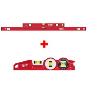 Milwaukee 24 in./48 in. REDSTICK Compact Box Level Set with 10 in. 360-Degree Locking Die Cast Torpedo Level