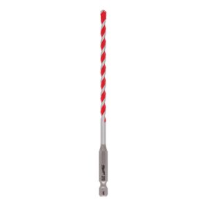Milwaukee 3/16 in. x 4 in. x 6 in. SHOCKWAVE Carbide Hammer Drill Bit for Concrete, Stone, Masonry Drilling