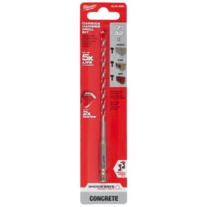 Milwaukee 7/32 in. x 4 in. x 6 in. SHOCKWAVE Carbide Hammer Drill Bit