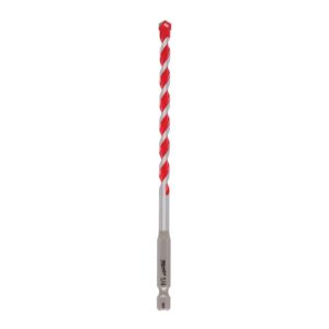 Milwaukee 1/4 in. x 4 in. x 6 in. SHOCKWAVE Carbide Hammer Drill Bit for Concrete, Stone, Masonry Drilling