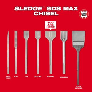 Milwaukee 3 in. x 12 in. SDS-Max SLEDGE Steel Scaling Chisel