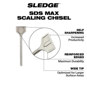 Milwaukee 3 in. x 12 in. SDS-Max SLEDGE Steel Scaling Chisel