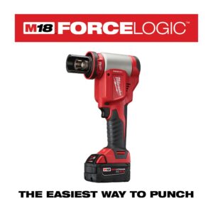 Milwaukee M18 18-Volt Lithium-Ion 1/2 in. - 2 in. Force Logic High Capacity Cordless Knockout Tool Kit /W Die Set, 3.0Ah Batteries