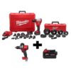 Milwaukee M18 18-Volt Lithium-Ion Cordless 1/2 in.- 4 in. Force Logic Knockout Tool Kit /W  FUEL Hammer Drill & 5.0 Ah Battery